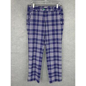Nike‎ Golf Tour Performance Pants Womens Size 8 Purple Plaid Dri-Fit Stretch